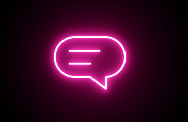 Neon chat icon. Pink Color chat icon. Bright Chatting icon. Messaging symbol. Chatting or messaging flat icon apps and websites. 