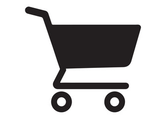 shopping cart logo silhouette vector illustration, shopping cart silhouette logo icon design, shopping cart vector logo, Shopping trolley vector silhouette illustration isolated on white background.