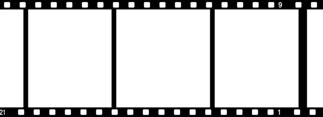 Obraz premium film strip icon isolated on transparent background. tape photo film strip frame, Video Film strip roll, Vector illustration