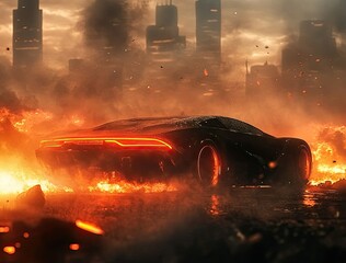 A futuristic sports car