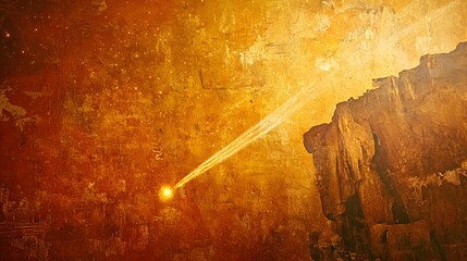 A mysterious ancient painting depicting a comet in a cave