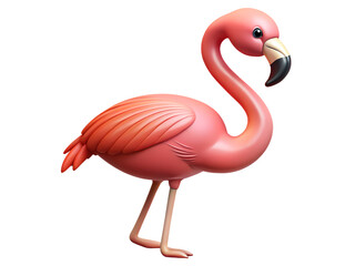 pink flamingo isolated on white
