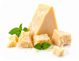 parmesan cheese isolated on a white background