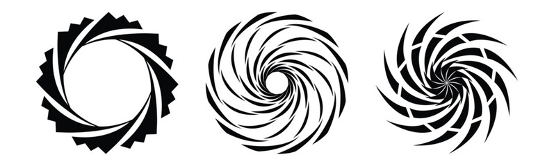 Set design spiral circle illustration
