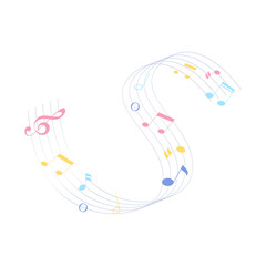 Colorful Musical Notes  Illustration