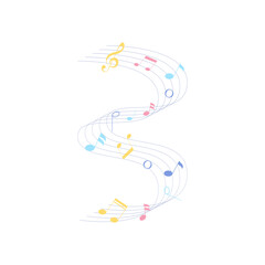Colorful Musical Notes  Illustration