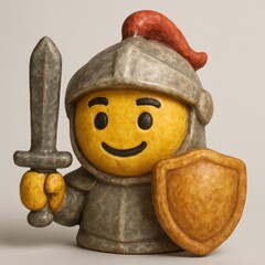 Cute knight emoji illustration.