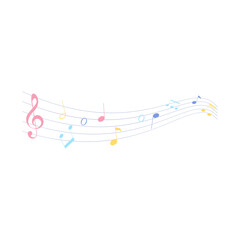 Fototapeta premium Colorful Musical Notes Illustration