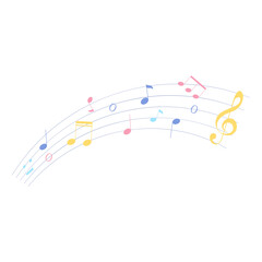 Fototapeta na wymiar Colorful Musical Notes Illustration