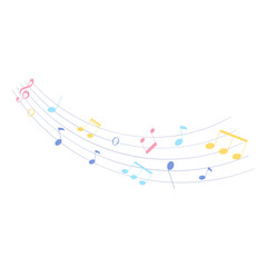 Fototapeta na wymiar Colorful Musical Notes Illustration