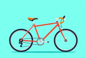 Simple flat design illustration of a bicycle, ideal for cycling, fitness, eco-friendly mobility, and outdoor adventure themes,  illustration,   design element
