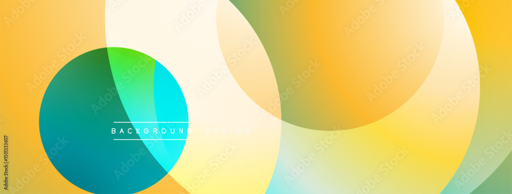 Poster Abstract colorful shapes overlap. Gradient hues create dynamic visual effect. Modern design suitable for backgrounds, banners.