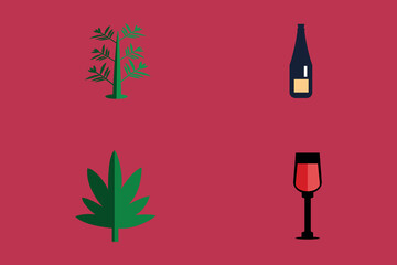 wine glass and bottle