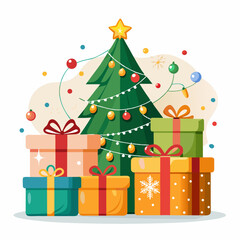 christmas tree with gifts