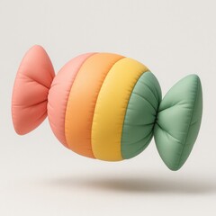 Colorful candy-shaped cushion design.