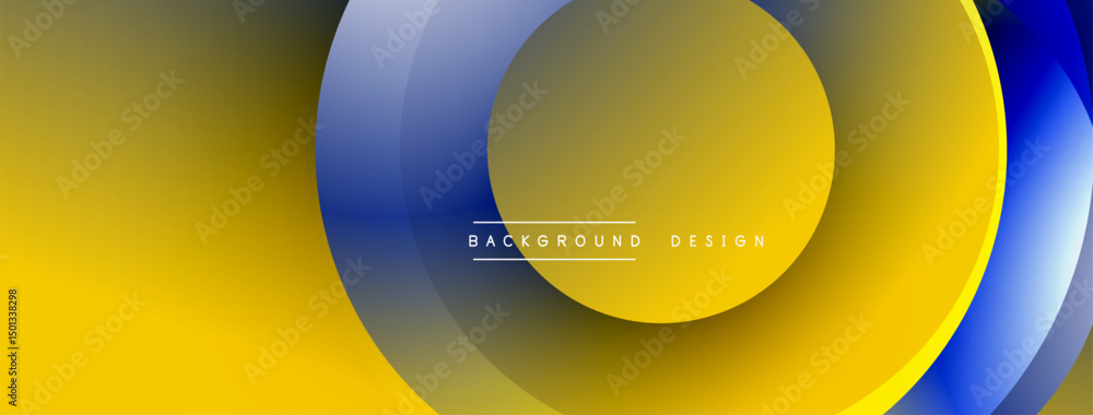 Aufkleber abstract yellow, blue layers create dynamic circular design. modern background suitable for presenta