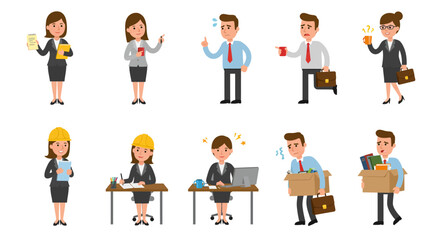 Diverse Business Professionals in Varied Work Situations