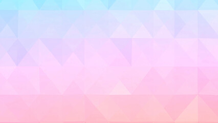 Fototapeta premium Pastel Geometric Abstraction: An artistic gradient of soft hues intertwines in a mosaic of triangles, creating a soothing visual for background. 