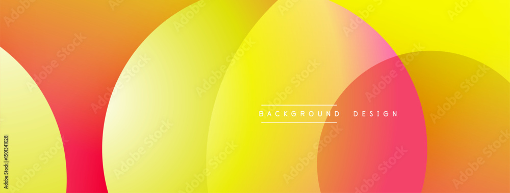 Aufkleber Abstract colorful circles overlap creating vibrant gradient background. Modern design elements suggest energy, warmth, positivity.