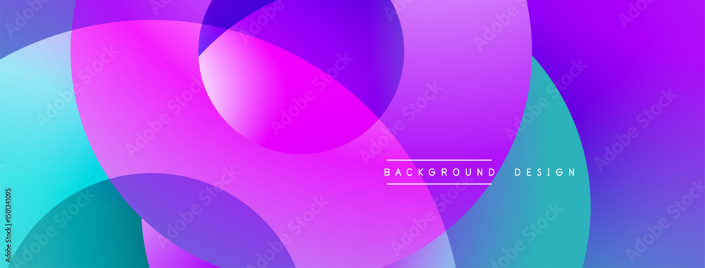 Aufkleber abstract vibrant circles overlap, creating dynamic pink, purple, turquoise gradients. modern design 