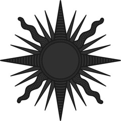 antique sun illustration; vintage solar depiction