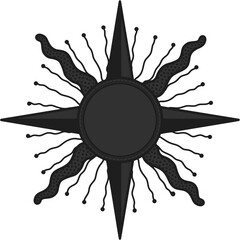 antique sun illustration; vintage solar depiction
