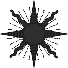 Fototapeta premium antique sun illustration; vintage solar depiction