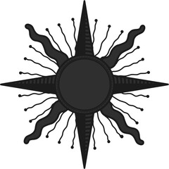 antique sun illustration; vintage solar depiction