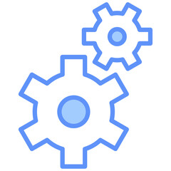 Management Outline Blue Color Icon