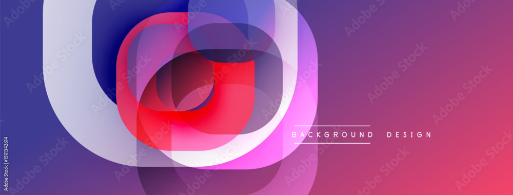 Aufkleber abstract flowing shapes, vibrant colors blend. gradient purple, pink, red create dynamic visual effe