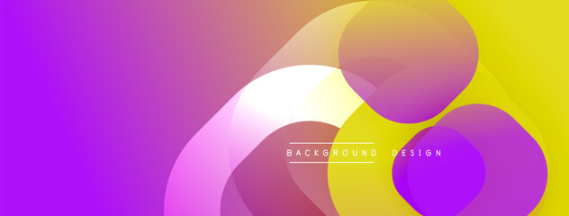 Abstract vibrant background. Overlapping circles create dynamic colorful composition. Gradient transitions, modern design elements present.