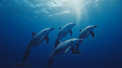 Fototapeta premium underwater scene with shark and diver