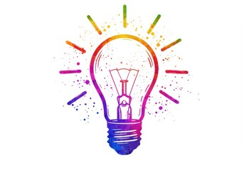 Colorful lightbulb idea graphic design illustration