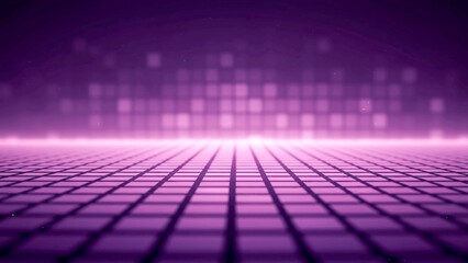 Abstract Purple Digital Grid: A mesmerizing image showcasing a grid of illuminated squares, emanating an aura of futuristic technology and digital innovation.