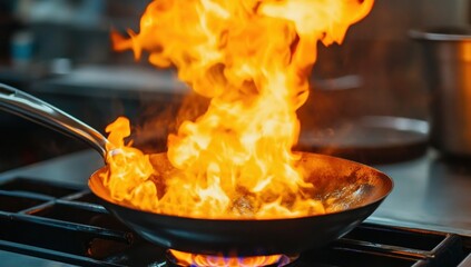 Fiery Culinary Creation: A Chef's Passion in a Flamb?