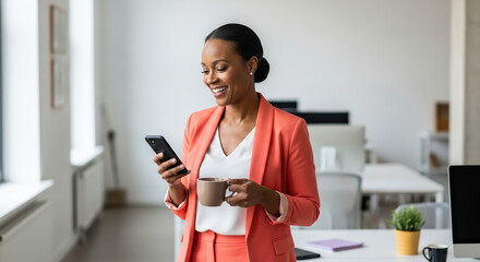 Modern Business Woman Engaging in Digital Communication