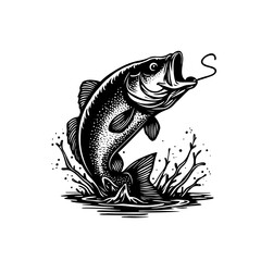 bass fish vector 