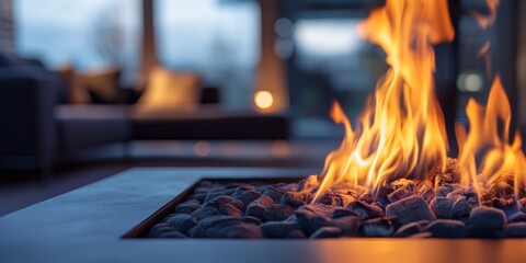 Cozy Fireplace in Modern Living Room