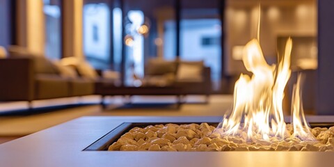 Cozy Fireplace in Modern Living Room