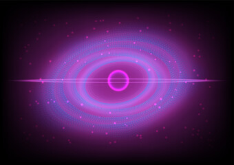 Light ring on abstract galaxy with stardust.