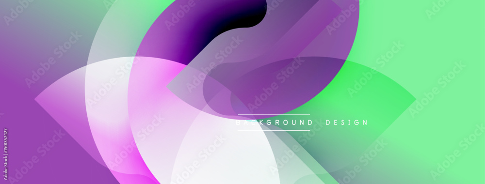 Poster abstract fluid shapes, vibrant gradients. purple, green hues blend seamlessly. modern design element