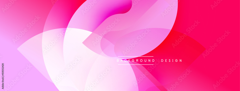 Aufkleber Abstract pink, purple gradients form flowing shapes. Modern design with dynamic curves, suitable for backgrounds, presentations.