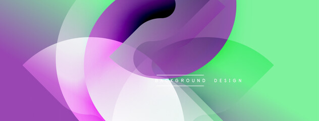 Abstract fluid shapes, vibrant gradients. Purple, green hues blend seamlessly. Modern design element, dynamic composition.