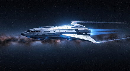 Majestic Spacecraft Soars Through the Cosmos