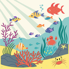 marine life seamless pattern