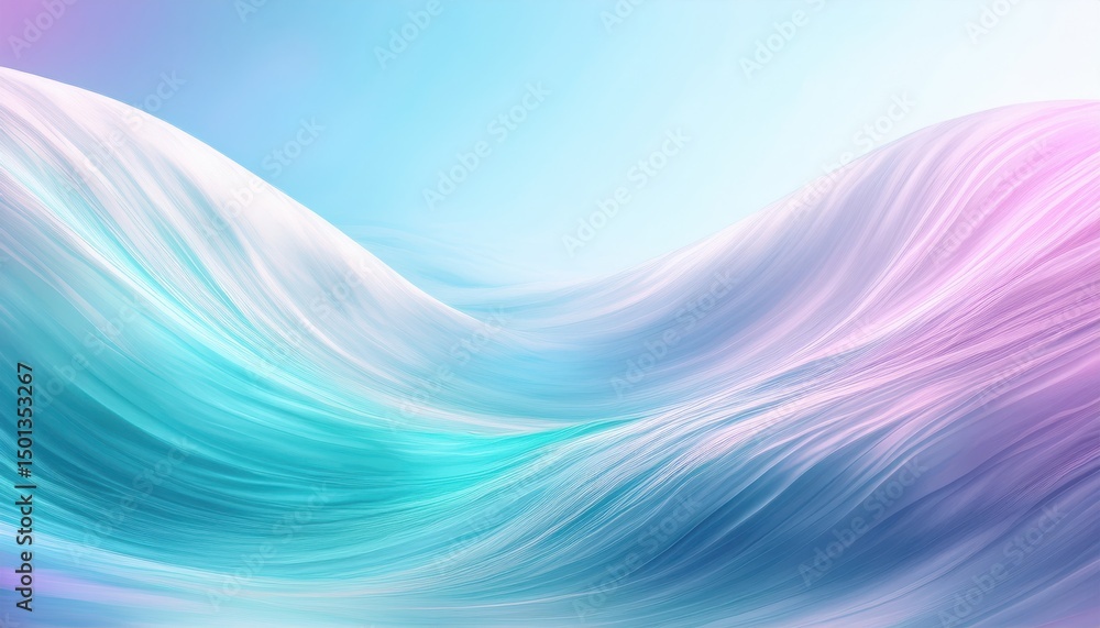 Aufkleber ethereal pastel wave flow in turquoise and violet gradient for modern web design, tech branding, dig