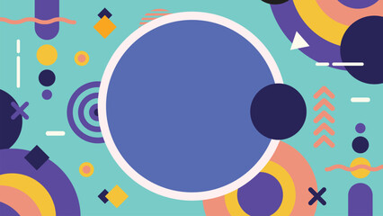 Fototapeta premium Abstract Circle Frame with Colorful Background