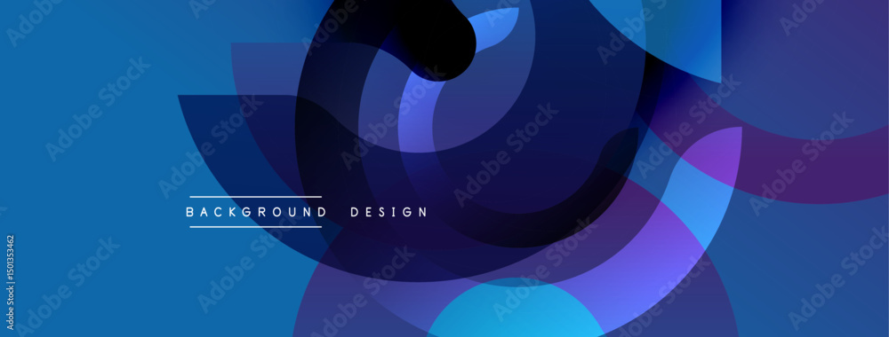 Aufkleber abstract flowing shapes, vibrant blues, purples create dynamic background. modern design elements su