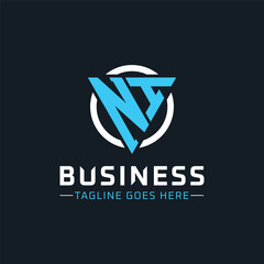 NI Monogram. Modern Initials NI Letter Logo Design with Blue and White Circle. NI Icon for Business Branding and Professional Identity