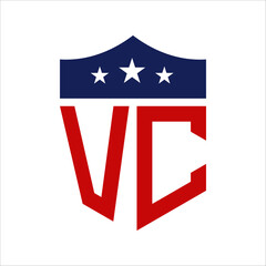 Patriotic VC Logo Design. Letter VC Patriotic American Logo Design for Political Campaign and any USA Event.